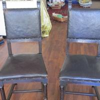 Coppia sedie Ottocento pelle