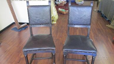 Coppia sedie Ottocento pelle