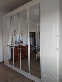 Armadio in legno con specchi, anni 80