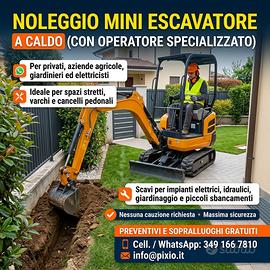 Noleggio Mini Escavatore con Operatore