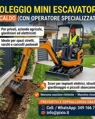 Noleggio Mini Escavatore con Operatore