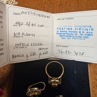 orechini e anello in oro 18k e diamanti