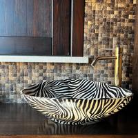 Lavabo di design appoggio zebrato ceramica