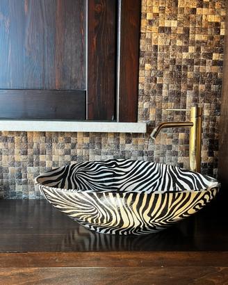 Lavabo di design appoggio zebrato ceramica