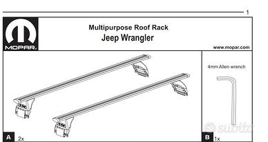 Barre Jeep Wrangler + Thule SnowPack Extender