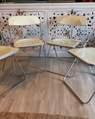 4x sedie Plia Castelli - seduta bianca