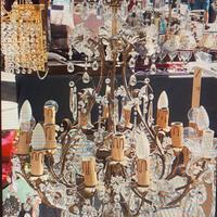 Lampadario antico gocce cristallo