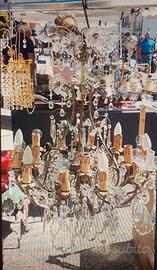 Lampadario antico gocce cristallo