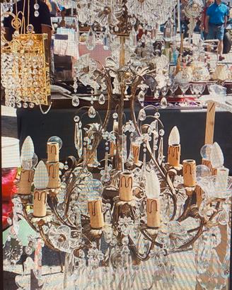 Lampadario antico gocce cristallo