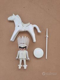 Playmobil color capo indiano a cavallo RARO