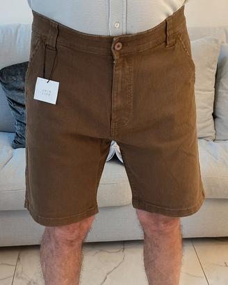 Bermuda Zara Uomo Denim Marrone XL 46 Nuovi Cotone