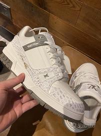 Sneakers in pelle di coccodrillo unisex marrone