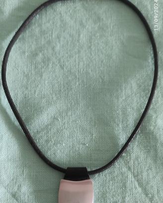 girocollo uomo in caucciù, ciondolo acciaio Breil