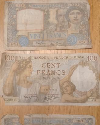 banconote e monete franchi francesi
