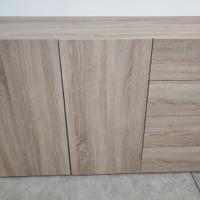 Mobile Comò 2 ante 4 cassetti Rovere segato.