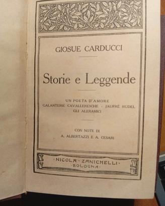 LOTTO LIBRI RARI GIUSUÉ CARDUCCI 