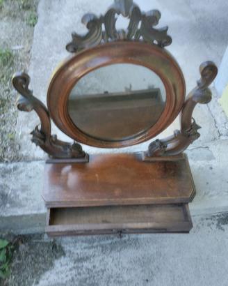 SPECCHIO OVALE DA TAVOLO CON CASSETTO