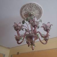 lampadario di vetro murano con6 fiori
