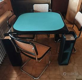 tavolo da poker  con 4 sedie  anni 70