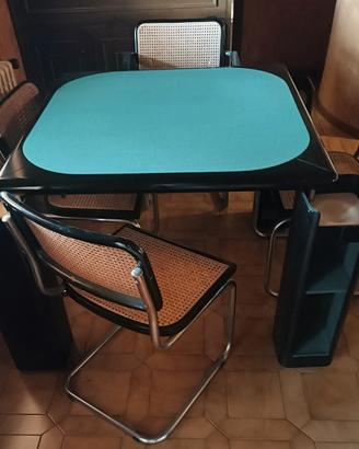 tavolo da poker  con 4 sedie  anni 70