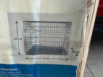 Gabbia trasportino pieghevole per cani 93×62×69 cm
