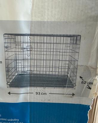 Gabbia trasportino pieghevole per cani 93×62×69 cm