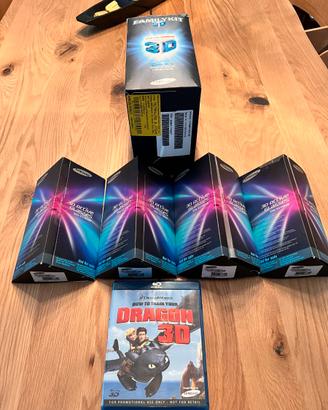 set 4 occhiali 3D samsung ssg-v2100ab + blue ray