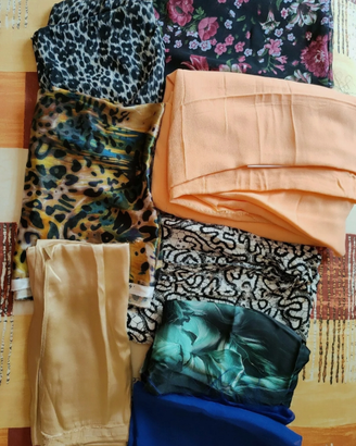 Lotto stock scampoli seta chiffon tessuti vestito