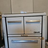 Stufa legna vintage SPLENDID DELUXE smalto bianco 