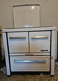 Stufa legna vintage SPLENDID DELUXE smalto bianco 