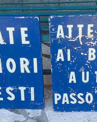 cartello stradale tabella smaltata vintage