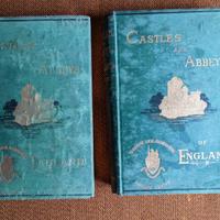 Libro antico con stampe castelli e abbazie inglesi