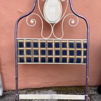 Letto singolo in ferro battuto completo