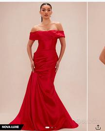 Abito lungo rosso – elegante per eventi / TAGLIA M