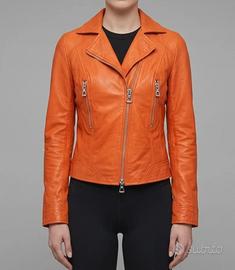Giacca in vera pelle arancione