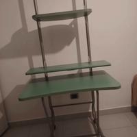 Scrivania verde acciaio design moderno alta 1,90 m