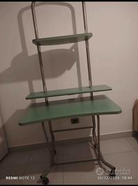 Scrivania verde acciaio design moderno alta 1,90 m