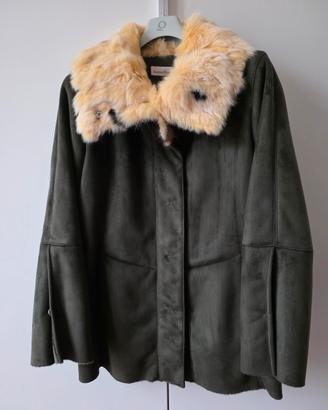 Cappotto eco-montone Andrea Marè verde scuro