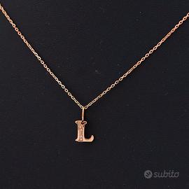 DAMIANI COLLANA LETTERA "L" IN ORO ROSA E DIAMANTI