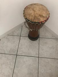 🥁 Djembe Artigianale  Legno Naturale con Intagli
