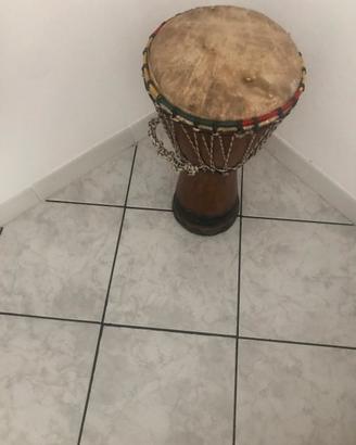 🥁 Djembe Artigianale  Legno Naturale con Intagli