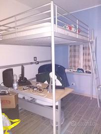 letto a soppalco in metallo 