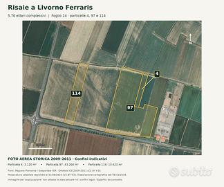 Risaie 5,7 ettari - 4.500 euro annui