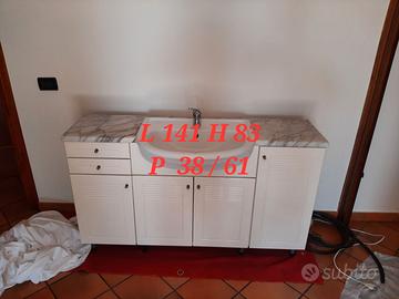 Mobile completo bagno, laccato bianco