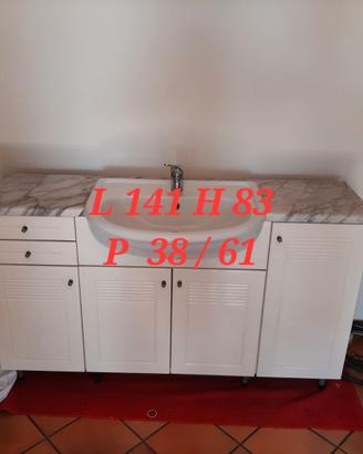 Mobile completo bagno, laccato bianco