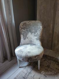 sedia antica a molle da arredamento modernizzata