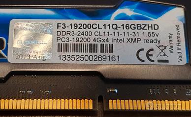 RAM ddr3 16gb gskill 2400mhz