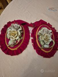 quadri  in porcellana e velluto 