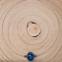 Girocollo handmade perla ceramica blu