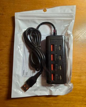 Hub usb 8 porte. 4 tipo c 4 usb